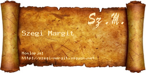 Szegi Margit névjegykártya